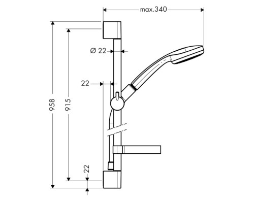 Душевой гарнитур Hansgrohe Croma 100 1jet/Unica C 27724000