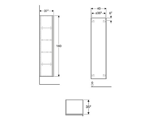 Шкаф - пенал Geberit Citterio Дуб мореный
