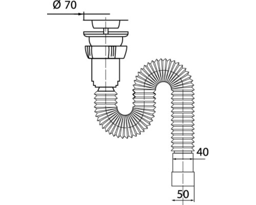 Сифон для кухонной мойки Wirquin 30717985 Нержавеющая сталь