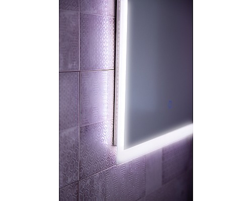 Зеркало Бриклаер Вега 55 4627125414206 с подсветкой с бесконтактным выключателем и часами