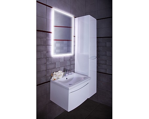 Зеркало Бриклаер Вега 55 4627125414206 с подсветкой с бесконтактным выключателем и часами