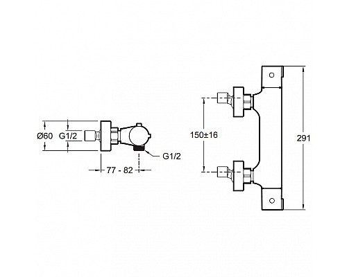 Смеситель для душа Jacob Delafon Brive E24334-CP с термостатом Хром