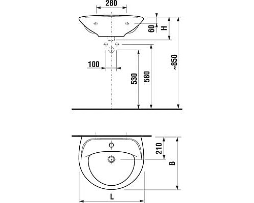 Раковина Jika Lyra 55 8.1427.1.000.104.9 Белая