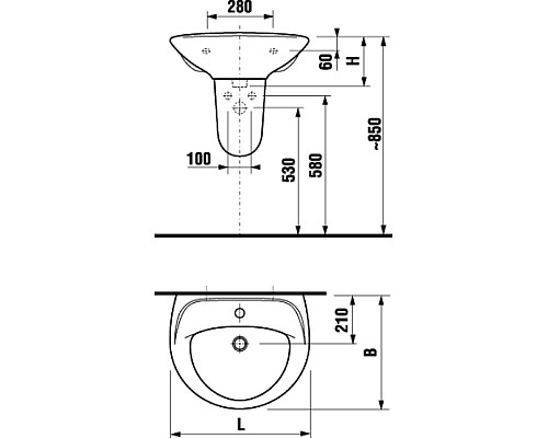 Раковина Jika Lyra 55 8.1427.1.000.104.9 Белая