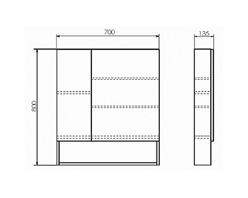 Зеркальный шкаф Comforty Никосия 70 00-00006163 Дуб белый
