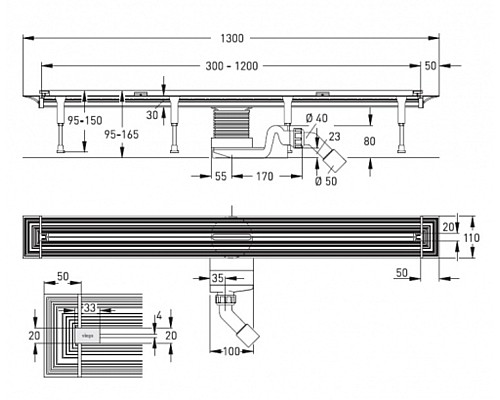 Душевой лоток Viega Advantix Vario 686277 С сифоном