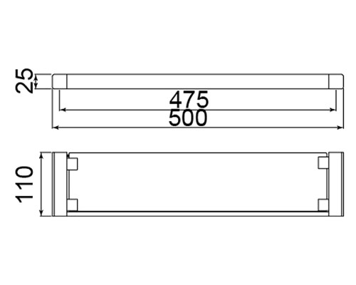Полка в ванную стеклянная Timo Selene 14072/03 черный