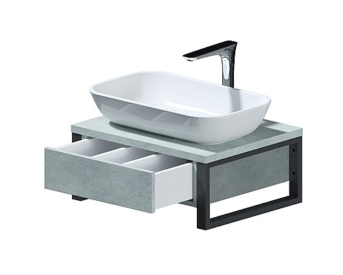 Тумба под раковину 1MarKa Grunge Loft 60П Ц0000001582 подвесная Бетон светлый