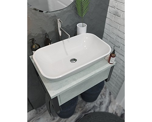 Тумба под раковину 1MarKa Grunge Loft 60П Ц0000001582 подвесная Бетон светлый