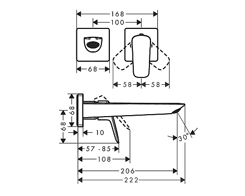 Смеситель для раковины Hansgrohe Fine 71256000 Хром