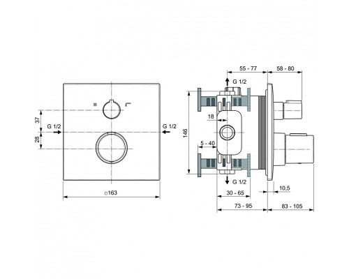Смеситель для душа Ideal Standard Ceratherm T100 A7522XG с термостатом Silk Black