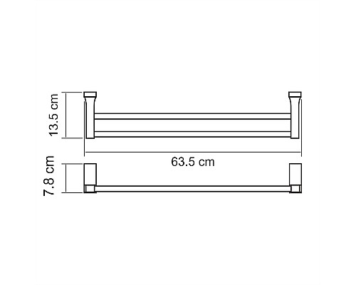 Полотенцедержатель WasserKRAFT Lopau K-6040 двойной Хром