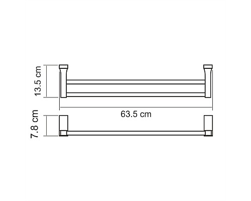 Полотенцедержатель WasserKRAFT Lopau K-6040 двойной Хром