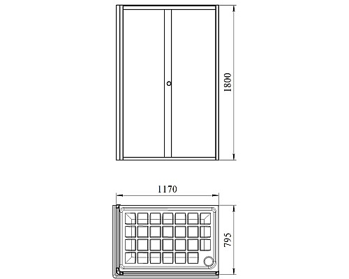Душевой уголок Radomir Верчелли 121x84 1-09-1-0-0-0120 профиль Белый стекло прозрачное