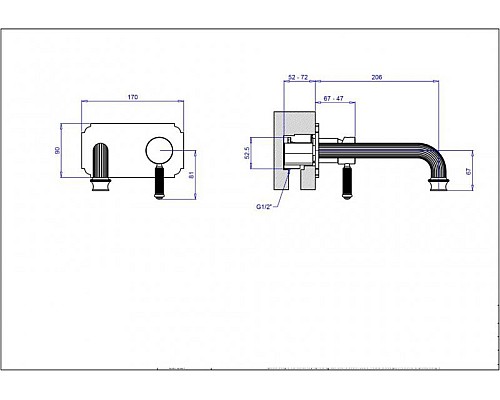 Встраиваемый смеситель Cezares OLIMP-BLSM2-01-L