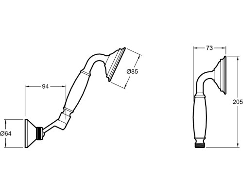 Душевой гарнитур Jacob Delafon Louise E24365-CP Хром