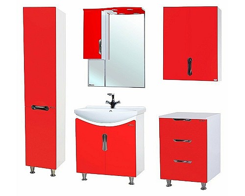 Шкаф пенал Bellezza Лагуна 35 L 4622107002037 Красный Белый