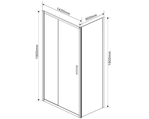 Душевой уголок Vincea Garda 140х90 VSR-1G9014CLB профиль Черный стекло прозрачное