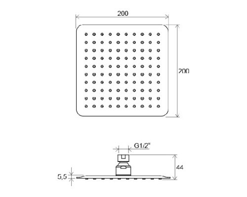 Насадка для душа квадратная Ravak X07P334