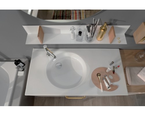 Тумба под раковину Jacob Delafon Odeon Rive Gauche 100 EB2524-R9-E52 подвесная Дуб Табак ручки Черные