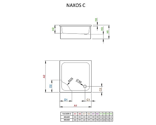 Акриловый поддон для душа Radaway Naxos C 90x90x41 белый Акриловый поддон для душа Radaway Naxos C 90x90x41 белый
