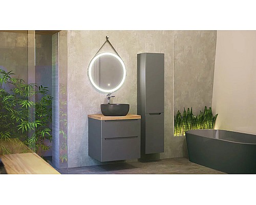 Тумба под раковину Jorno Wood 60 wood.01.60/P/GR подвесная Серая