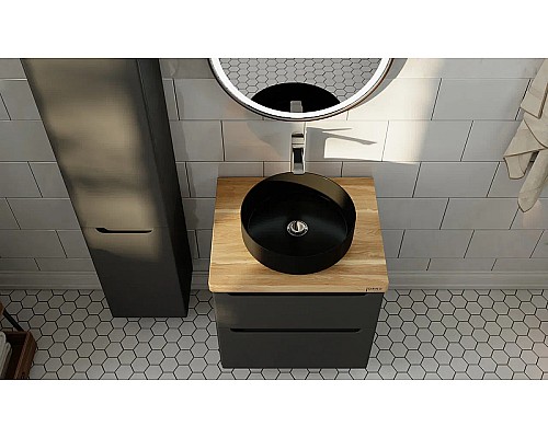 Тумба под раковину Jorno Wood 60 wood.01.60/P/GR подвесная Серая