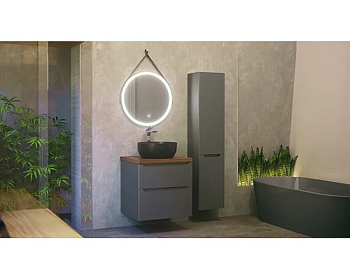 Тумба под раковину Jorno Wood 60 wood.01.60/P/GR подвесная Серая