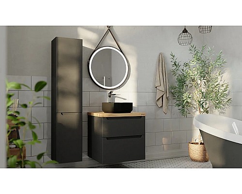 Тумба под раковину Jorno Wood 60 wood.01.60/P/GR подвесная Серая