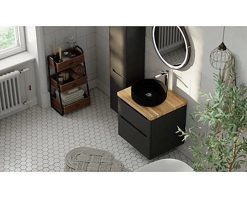 Тумба под раковину Jorno Wood 60 wood.01.60/P/GR подвесная Серая