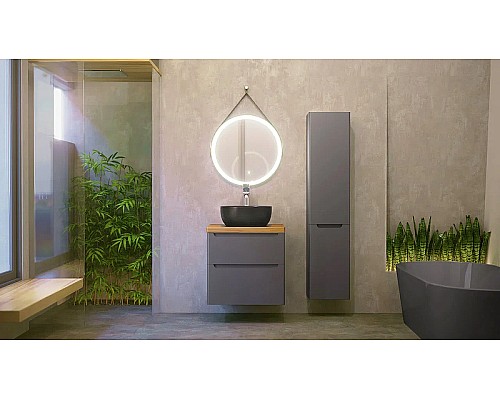 Тумба под раковину Jorno Wood 60 wood.01.60/P/GR подвесная Серая