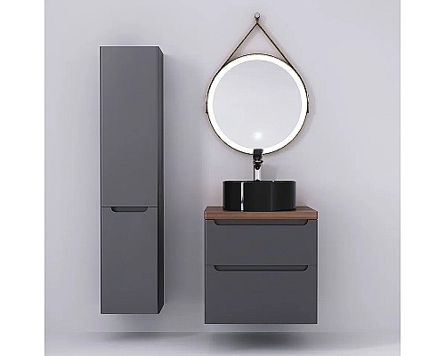 Тумба под раковину Jorno Wood 60 wood.01.60/P/GR подвесная Серая