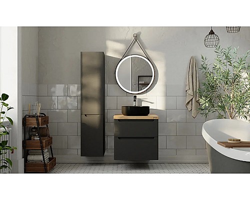 Тумба под раковину Jorno Wood 60 wood.01.60/P/GR подвесная Серая