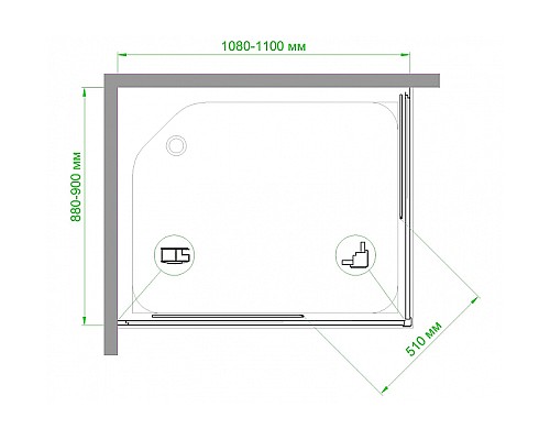 Душевой уголок Royal Bath HPD 110х90 RB9110HPD-T-BL профиль Черный стекло прозрачное