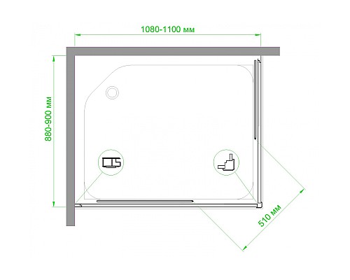 Душевой уголок Royal Bath HPD 110х90 RB9110HPD-T-BL профиль Черный стекло прозрачное