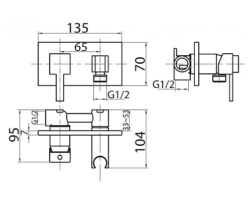 Смеситель для душа Cezares CZR-DA6-01
