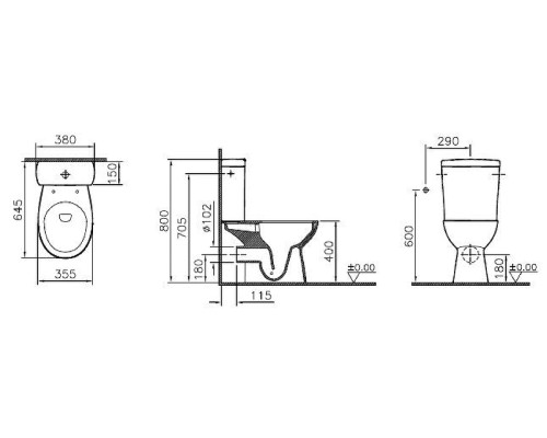 Унитаз компакт Vitra S10 с бачком и сиденьем Микролифт
