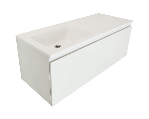 Тумба с раковиной Эстет Dallas Luxe 140 L ФР-00002926 подвесная Белая