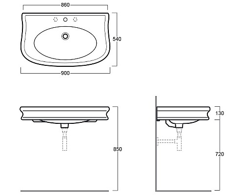 Раковина Simas Lante 90 LA11bi*1 Белая