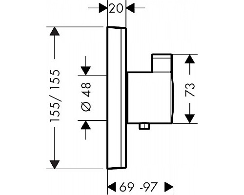 Смеситель для душа Hansgrohe ShowerSelect HighFlow 15760670 с термостатом Черный матовый