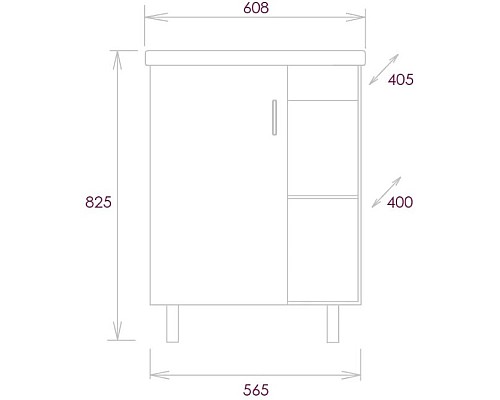 Тумба под раковину Onika Тимбер 60.01 106115 Белый матовый Дуб сонома