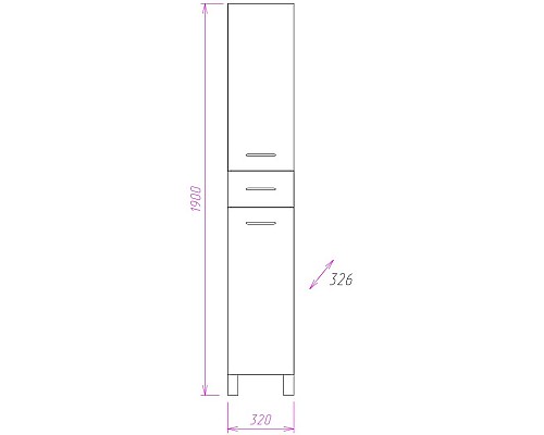 Шкаф пенал Onika Модерн 32.17 R 403212 с бельевой корзиной Белый
