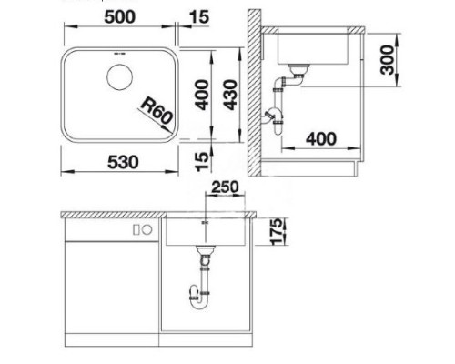 Кухонная мойка Blanco Supra 500-U 518205 с корзинчатым вентилем