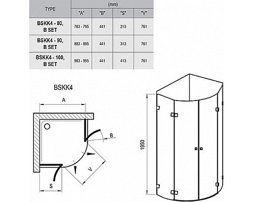 Душевой уголок Ravak Brilliant BSKK4-100 100х100 3U2AAA00Y1 Хром Transparent