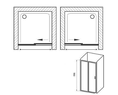 Душевая дверь Ravak Matrix 0WLG0C00Z1 120 L блестящий прозрачный