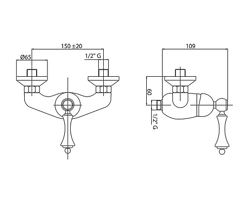 Смеситель для душа Cezares MARGOT-DM-02-Bi
