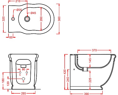 Биде Artceram Hermitage HEB001 01 00 Белое