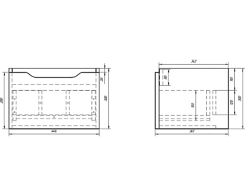 Тумба под раковину Dreja Eco Tiny 50 99.1901 подвесная Белая