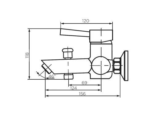 Смеситель для ванны Dorff Logic D3010000SS Нержавеющая сталь