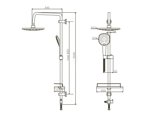 Душевая система Dorff Prime D0740000 Хром